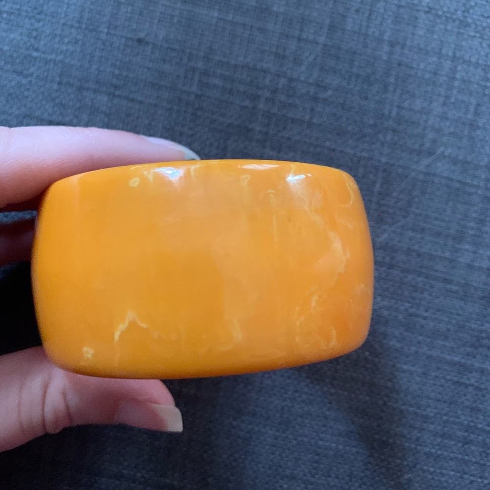 Vintage Orange/yellow Marble Bakelite Bangle Bracelet